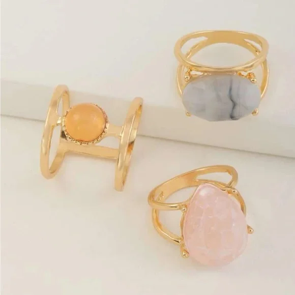 Textured Stone Decor Ring - Picture 2 of 7